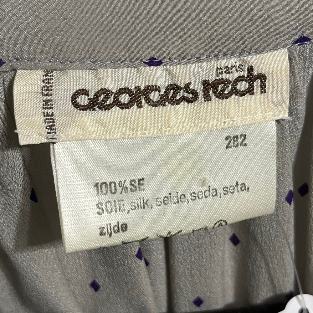 SOLD🌟Georges Rech Vintage Diamond Print Grey Purple Dress Sz-XL - Picture 10 of 12